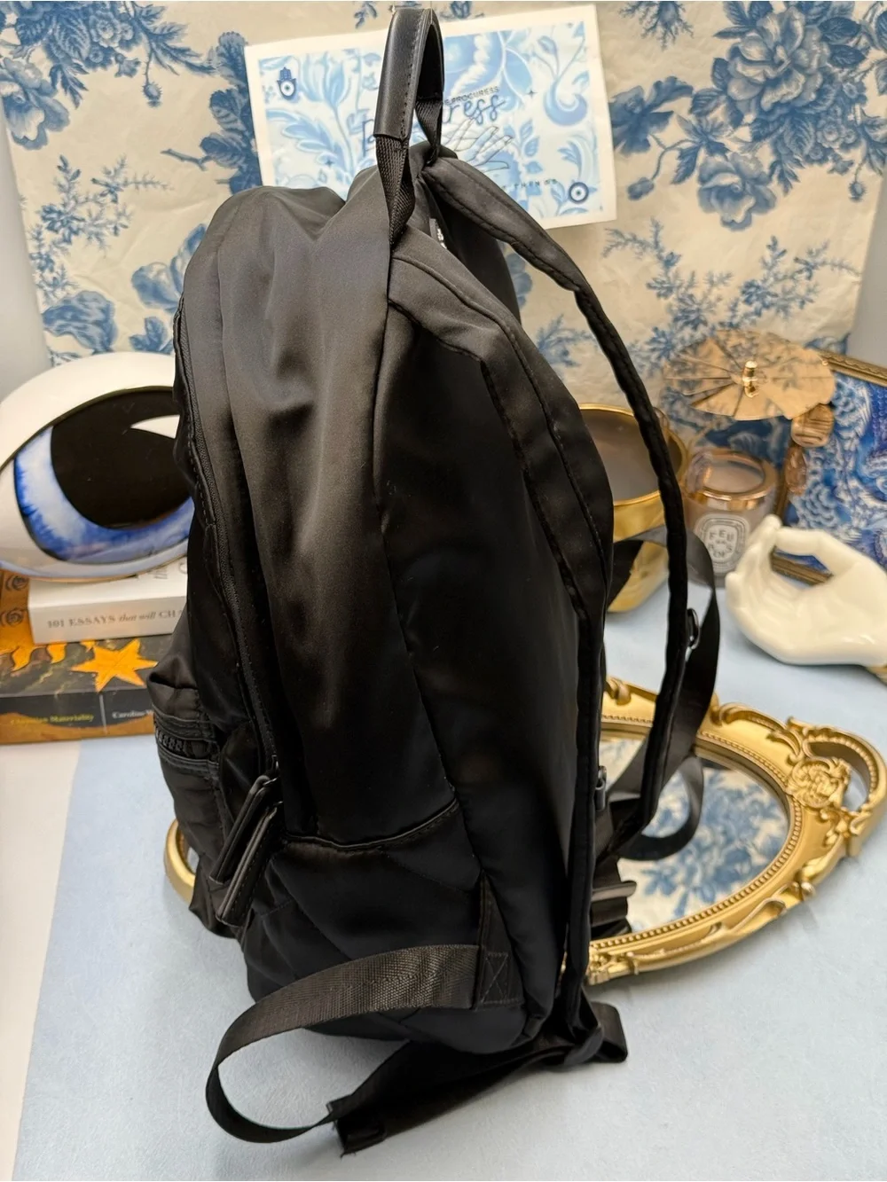 🆕 KURT GEIGER LONDON 🧿 NWOT Recycled Nylon Drench Zip Backpack, Black Nylon